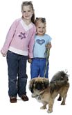 kids with dog