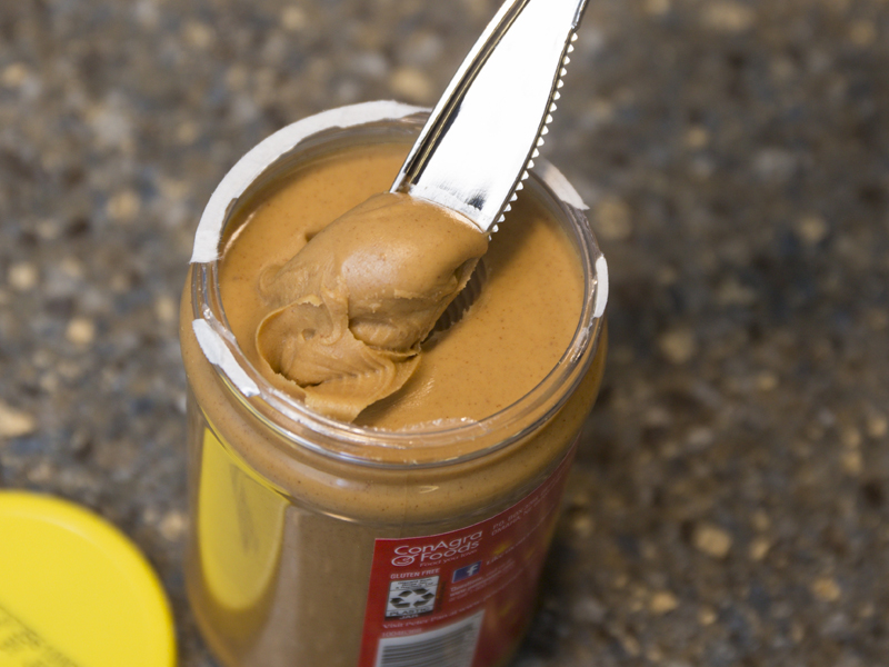 knife in peanut butter