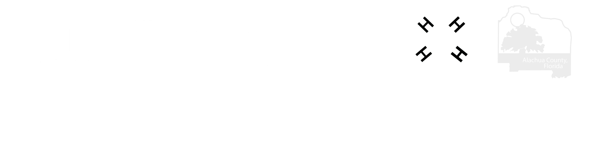 White UF/IFAS Extension, 4-H, and Alachua County Logos