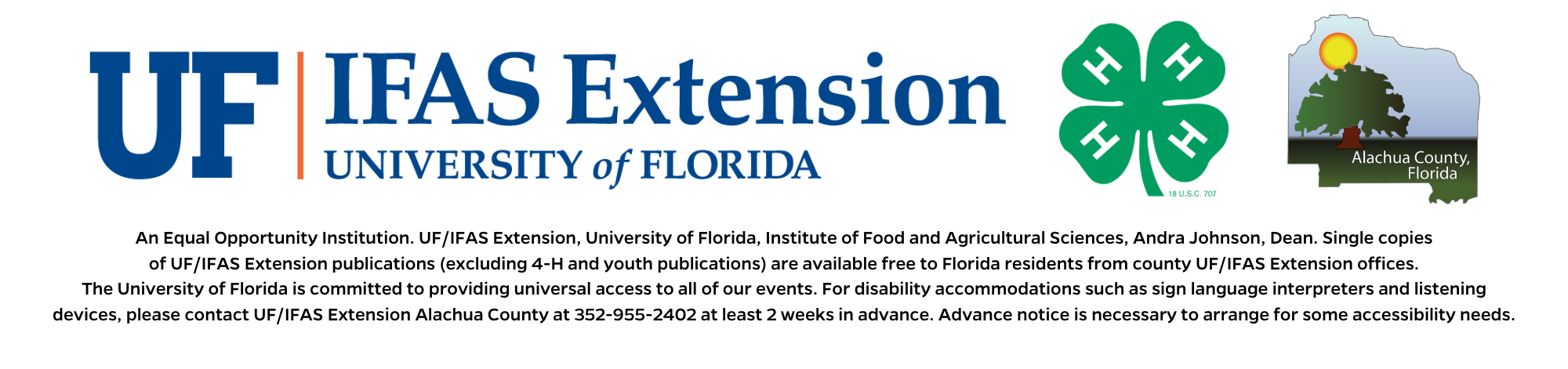 UF/IFAS Extension, 4-H, and Alachua County logos