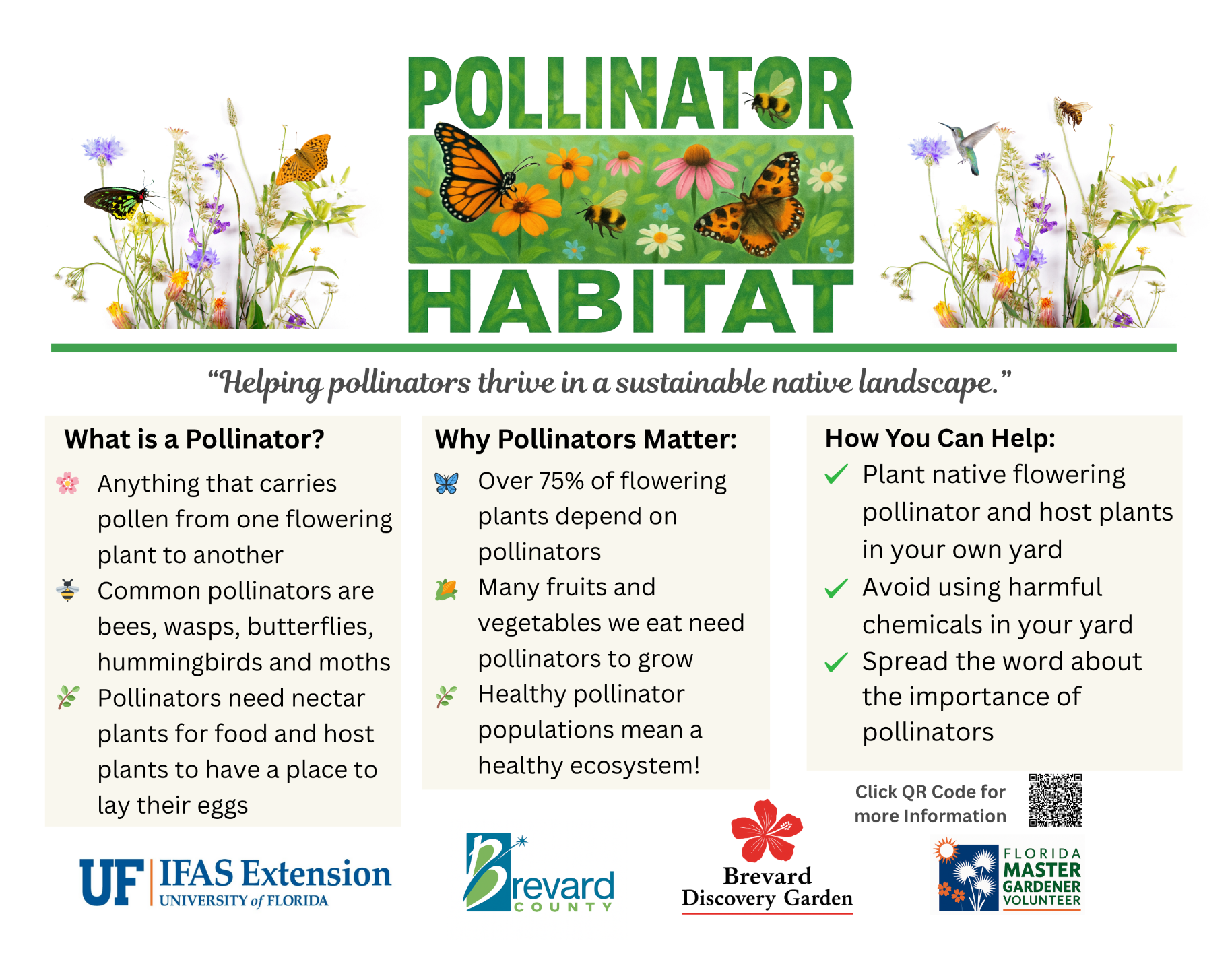 Image of education sign about pollinator habitats
