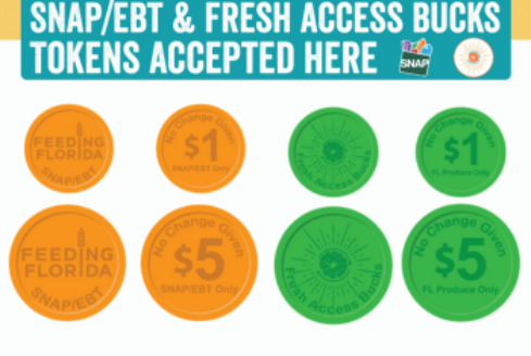 Image of tokens EBT SNAP feeding florida program