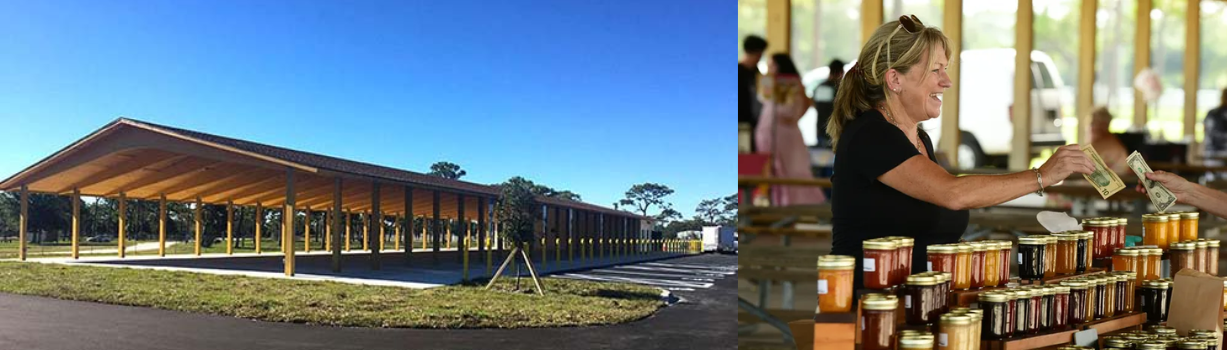 image of pavilion and person at market