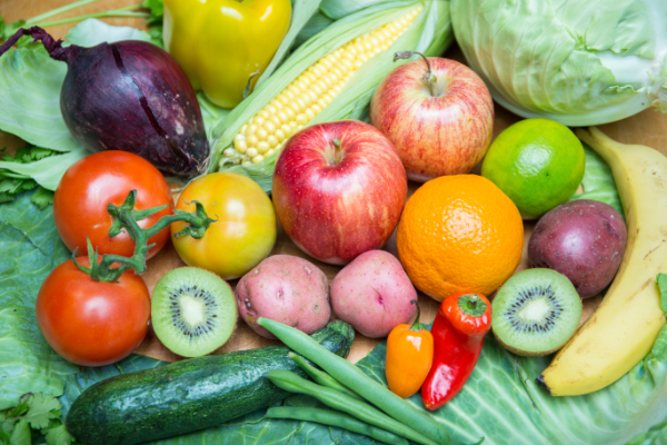 Healthy fruits and vegetables