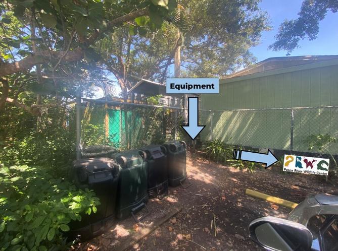 A map showing the location of horseshoe crab survey equipment at Ponce de Leon Park in Punta Gorda.