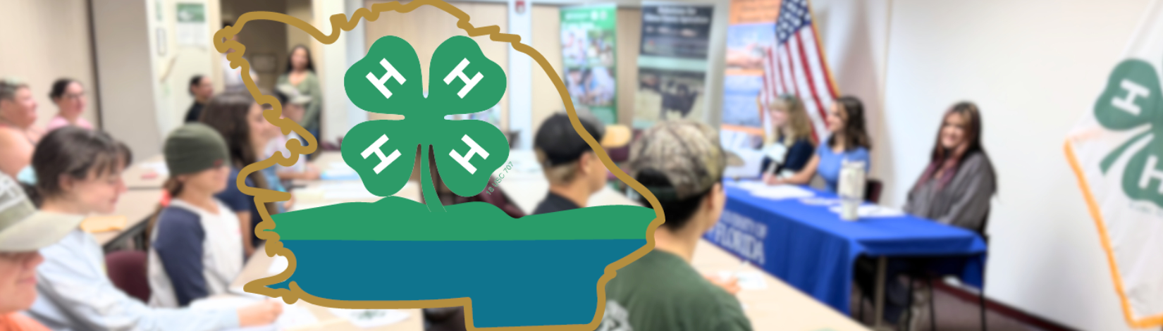 Citrus County 4-H logo and image of County Council Meeting