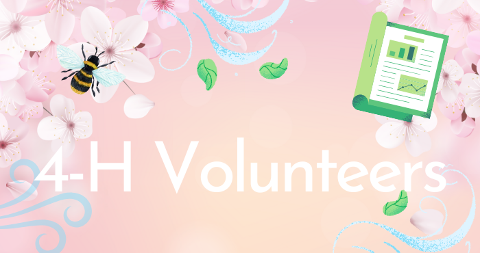 Spring Volunteers images pink flowers and 4-H curriculum