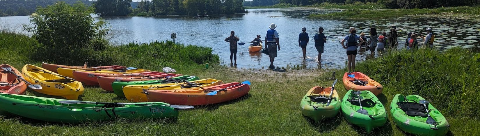 During Wildlife Camp 2023, campers went kayaking w/ Mr. Marcus Boston