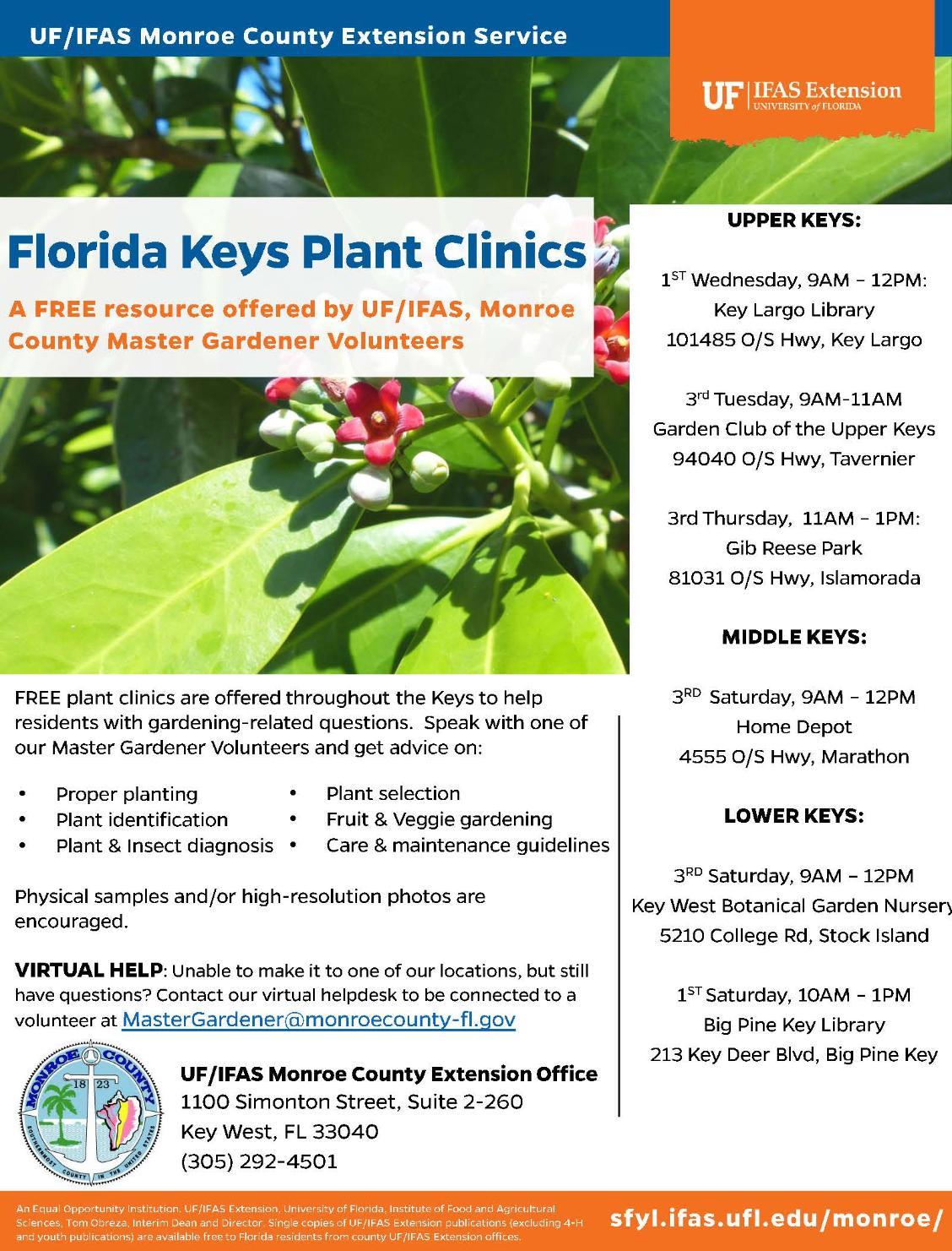 Flyer with clinic dates