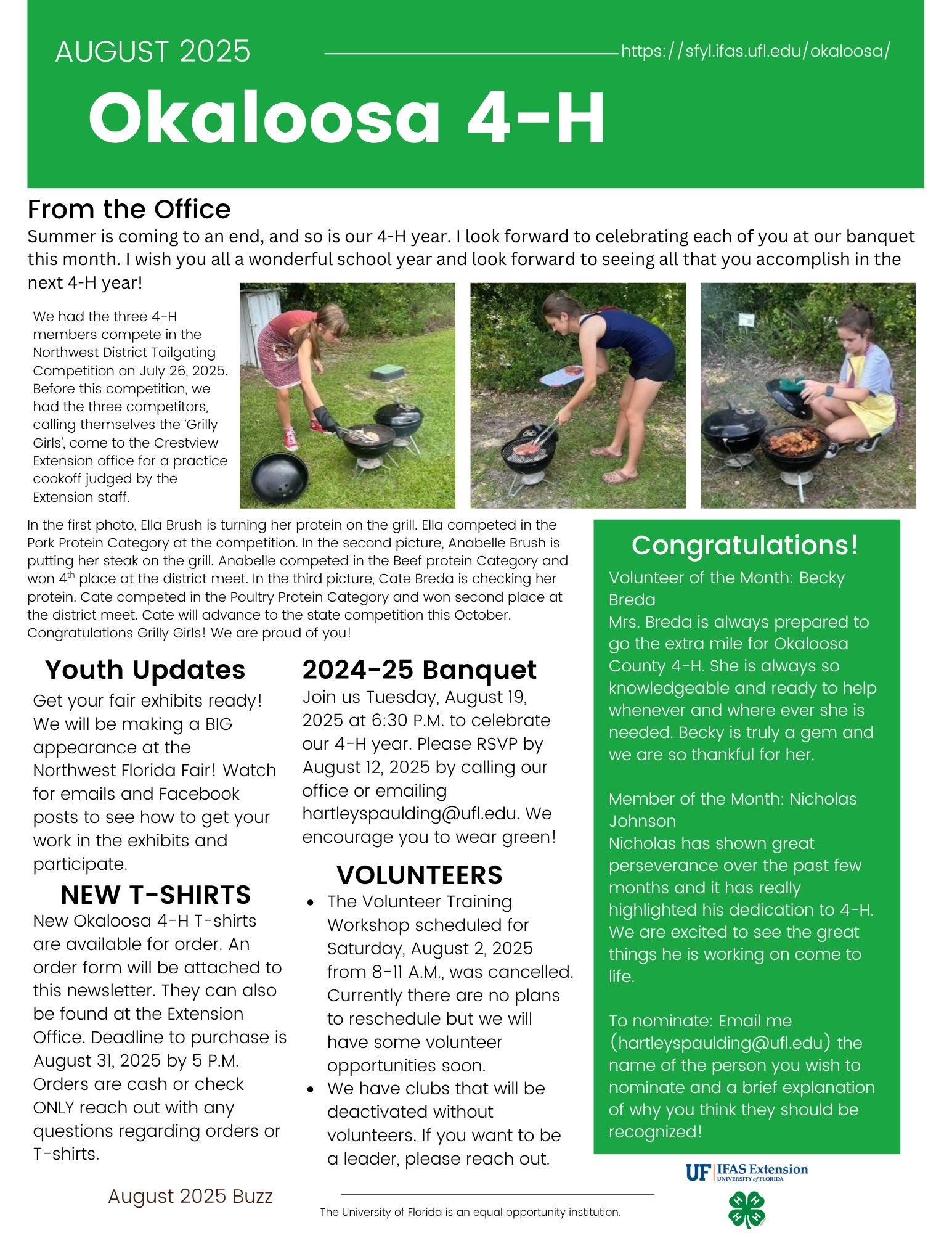 Okaloosa 4-H newsletter