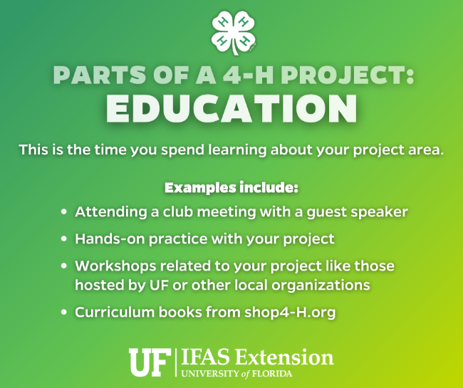 Parts of a 4-H Project: Education