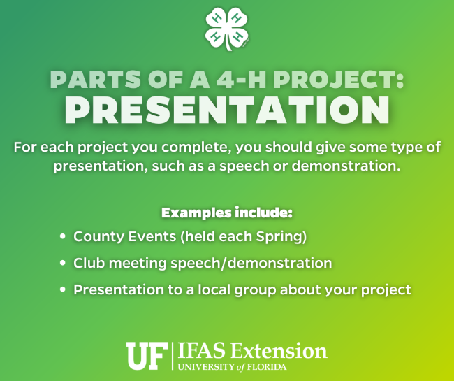 Parts of a 4-H Project: Presentation