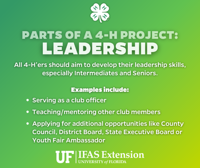 Parts of a 4-H Project: Leadership