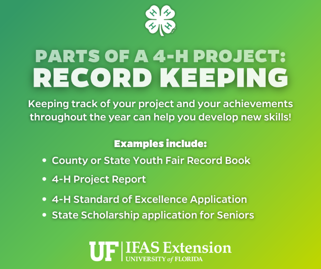 Parts of a 4-H Project: Record Keeping