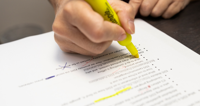 Editing of document paper