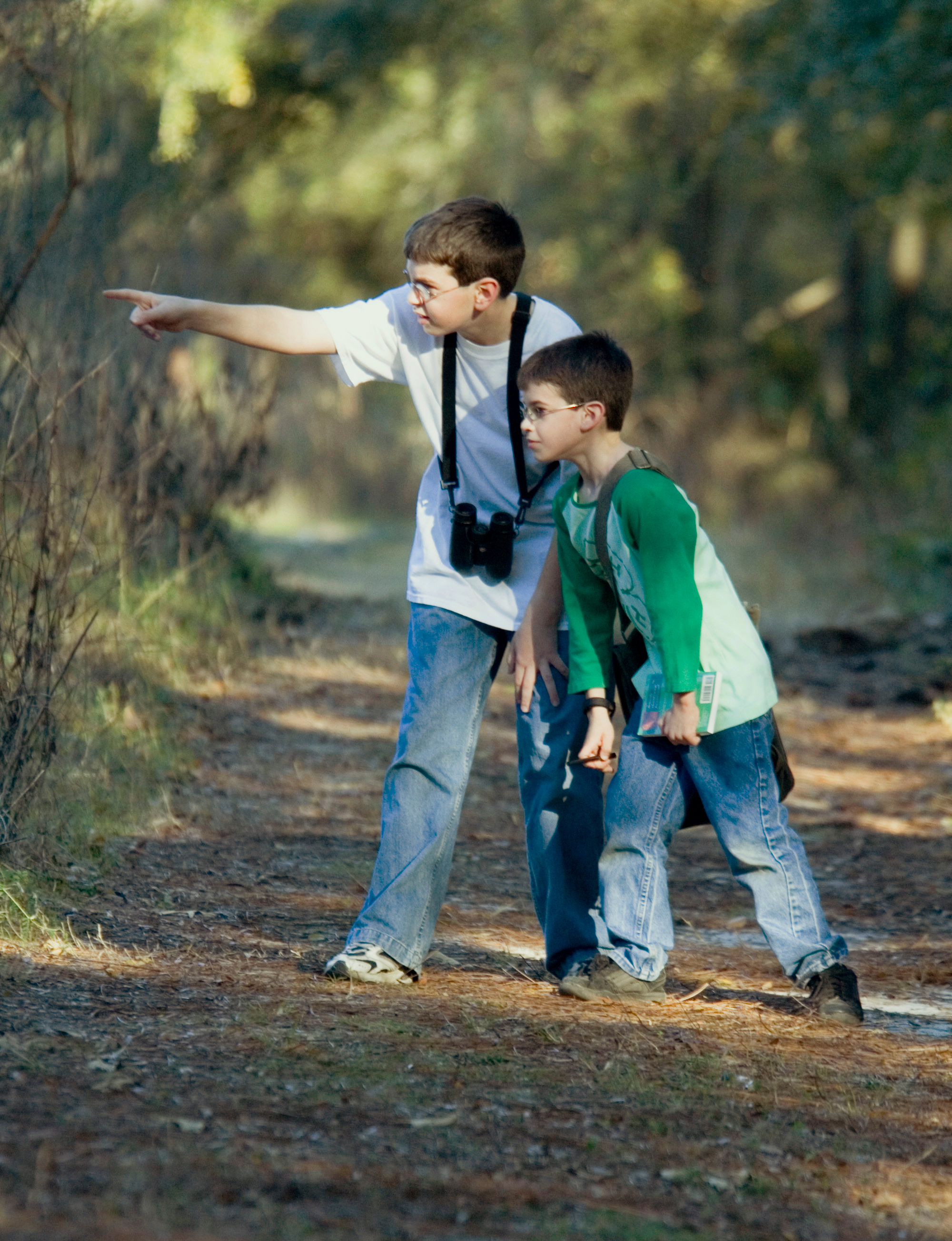 Explore Your World backpack program -- children on nature walk