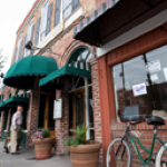wide angle of brick storefronts in a downtown area. [credit: uf/ifas]