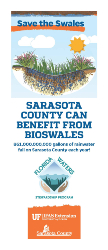 tri-fold informational brochure about bioswales, rain gardens