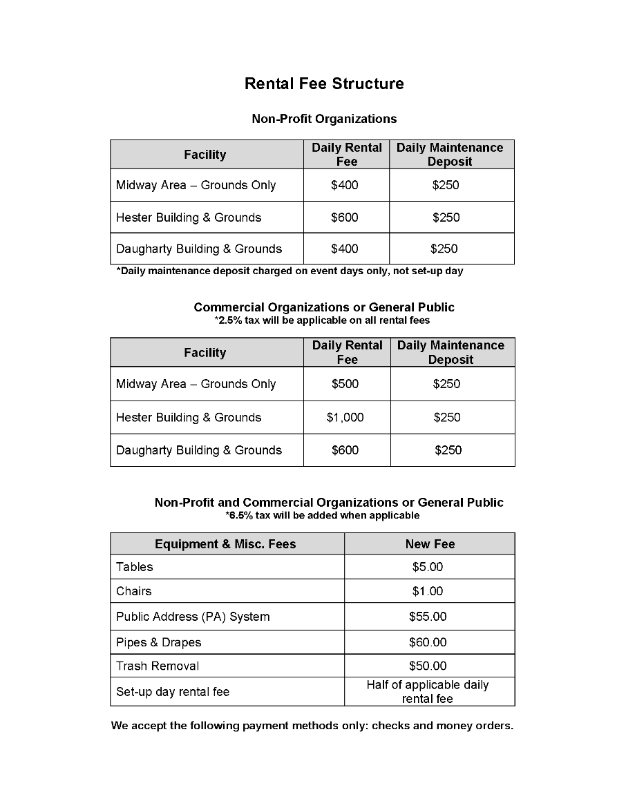 New Rate Schedule for Hester Daugherty