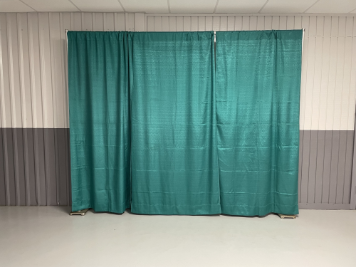 Teal rental drape