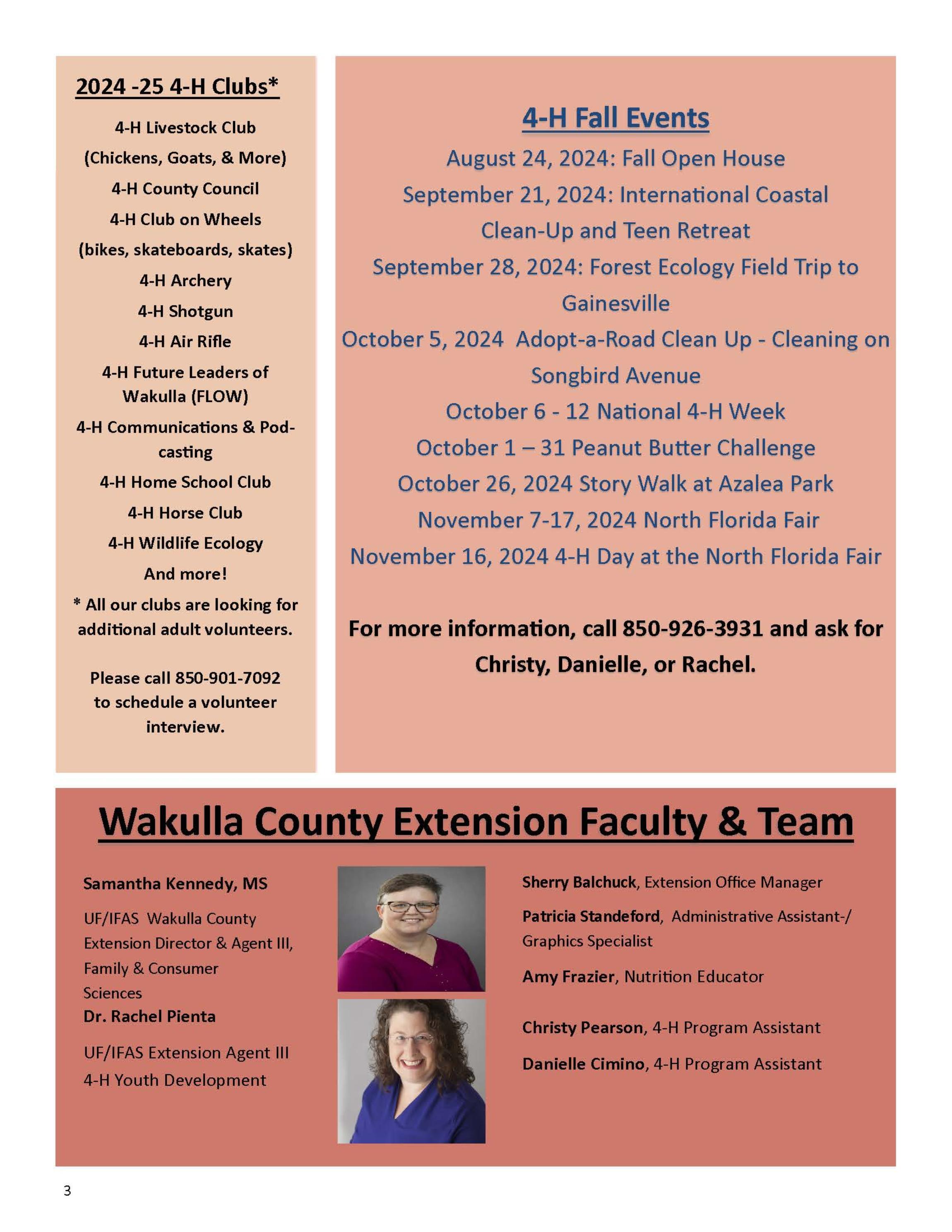 Wakulla 4-H News August 2024 p3